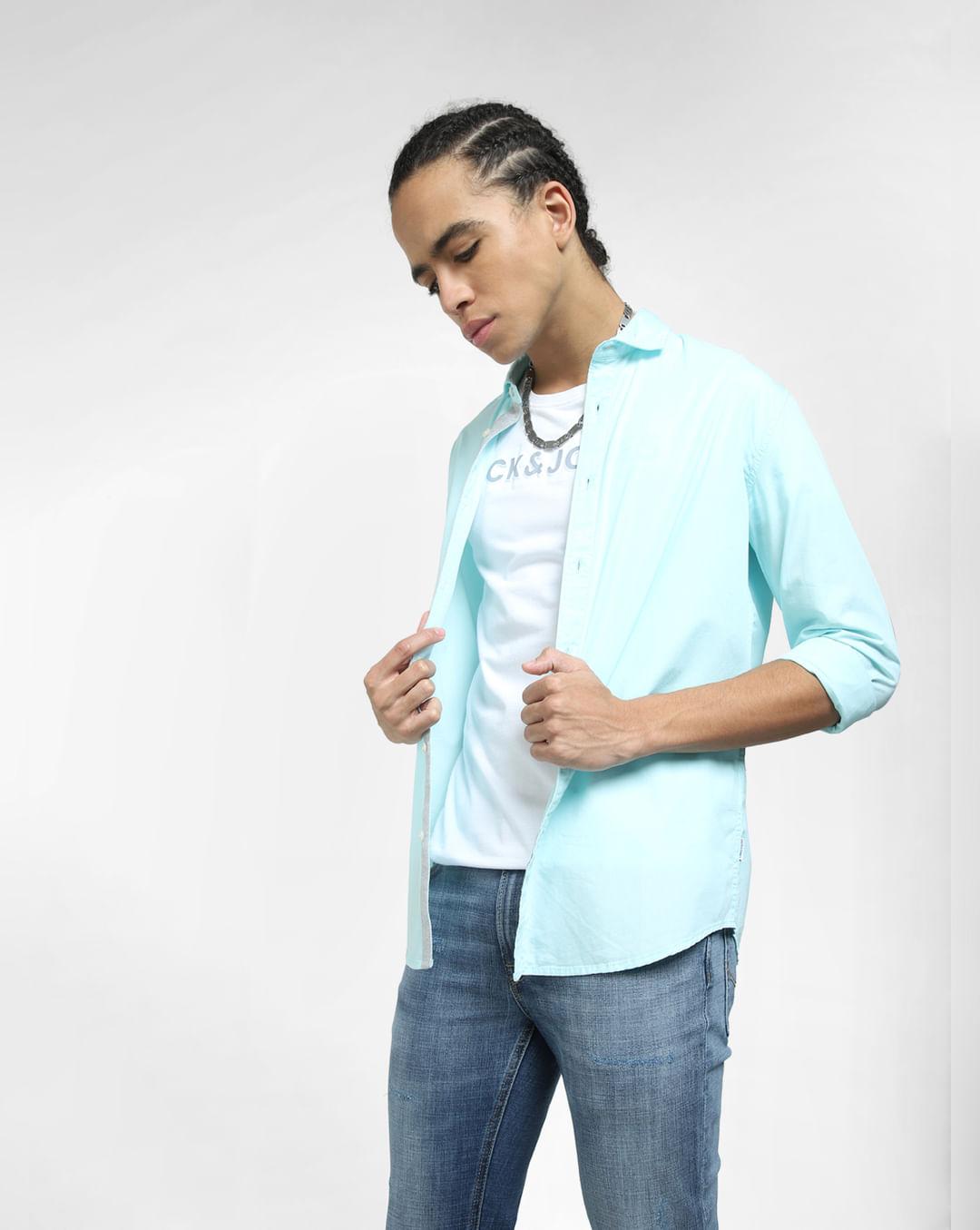 blue full sleeves shirt