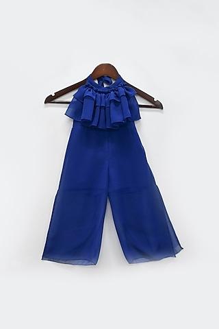 blue georgette jumpsuit for girls