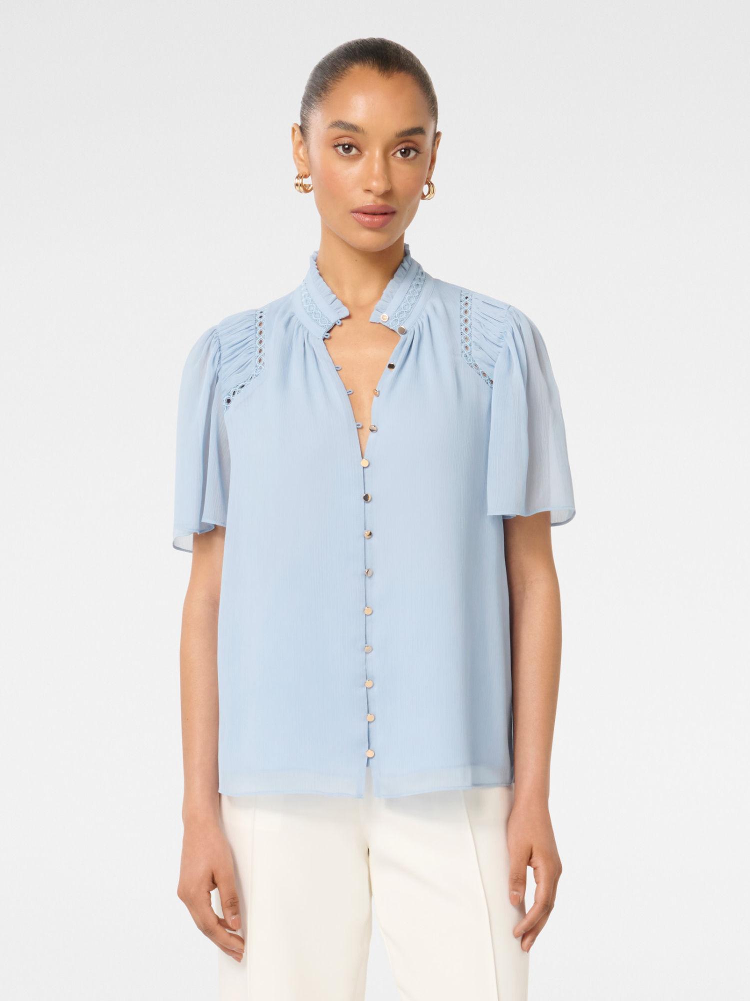 blue georgie petite trim insert top