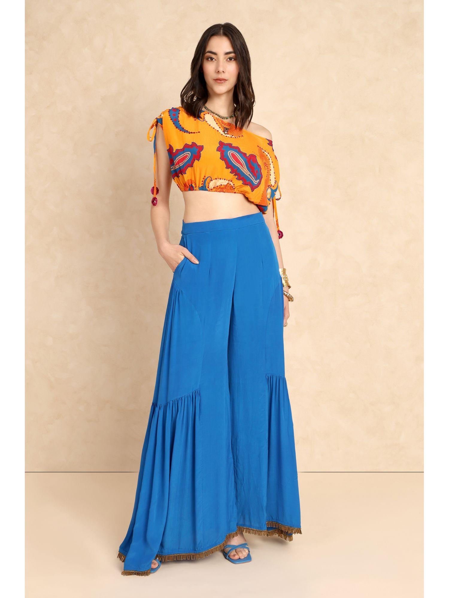 blue gharara pants