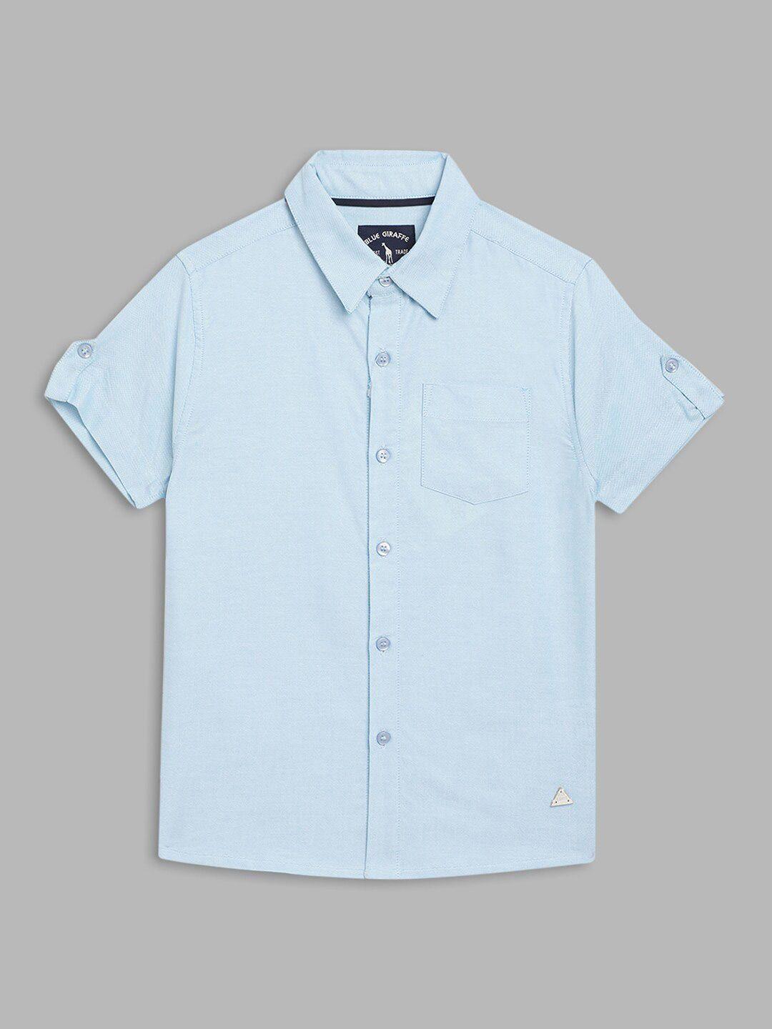 blue giraffe boys blue casual shirt