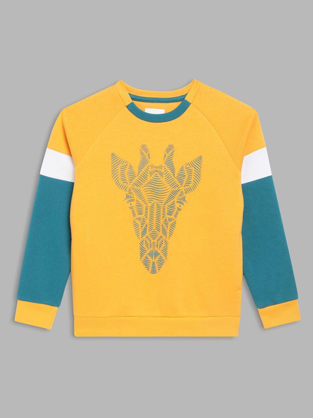 blue giraffe boys multicoloured printed sweatshirt