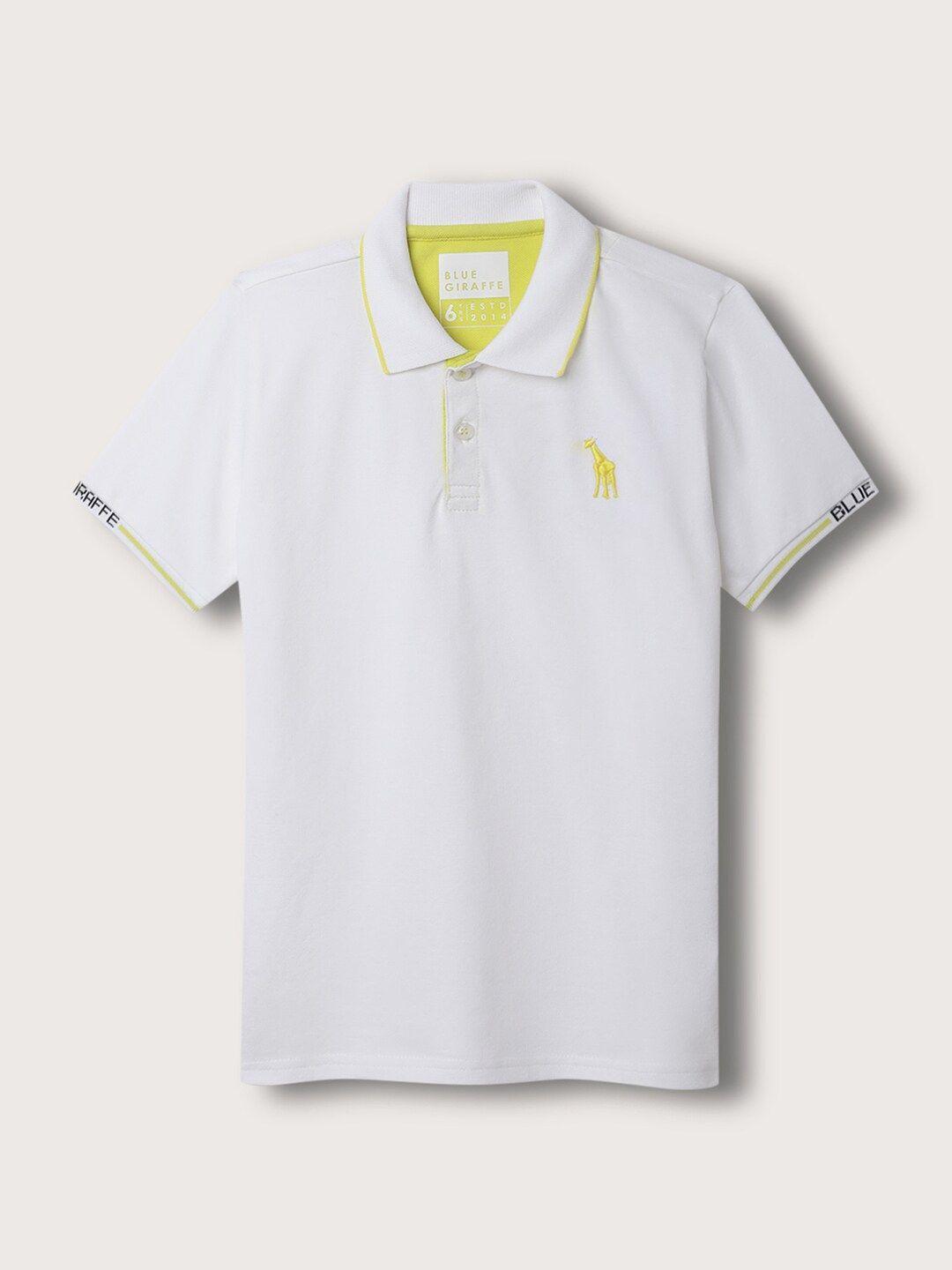 blue giraffe boys polo collar t-shirt