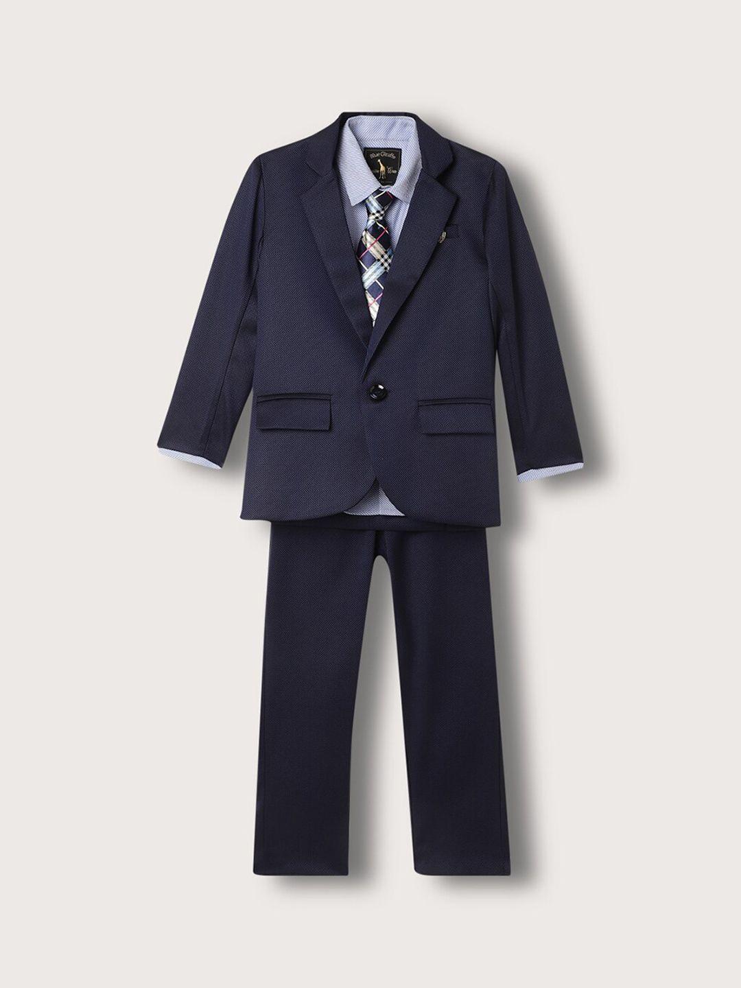 blue giraffe boys single-breasted shirt with trouers & blazer 3 piece formal suit