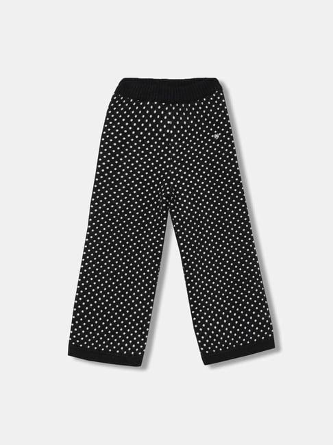 blue giraffe kids black printed trousers