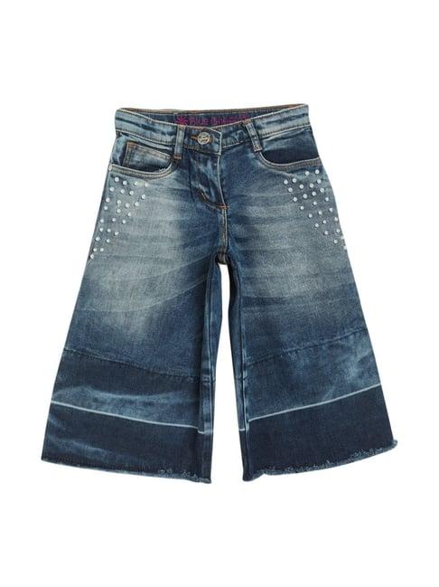 blue giraffe kids blue cotton washed jeans