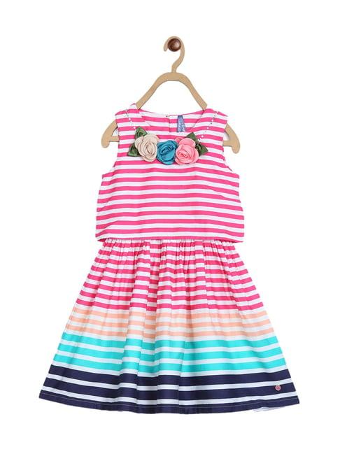 blue giraffe kids multicolor striped dress