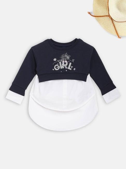 blue giraffe kids navy & white embellished sweatshirt