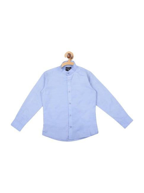 blue giraffe kids navy cotton self pattern shirt & waist coat