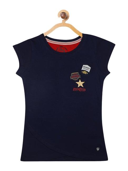 blue giraffe kids navy cotton t-shirt