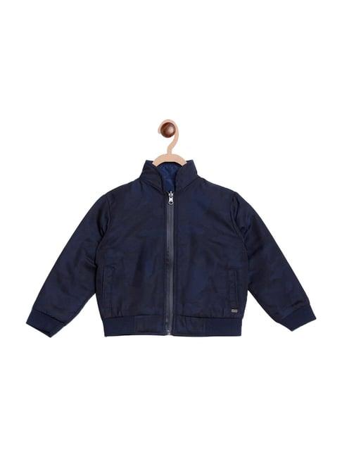 blue giraffe kids navy printed bomber jacket