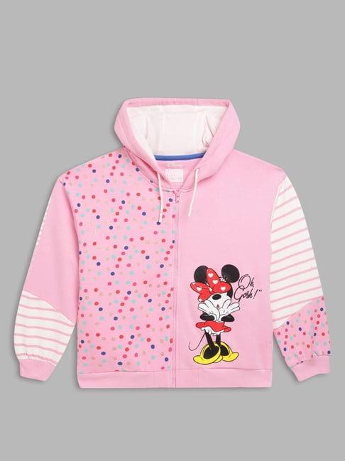 blue giraffe kids pink cotton printed hoodie