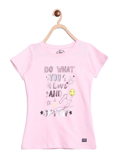 blue giraffe kids pink cotton printed t-shirt