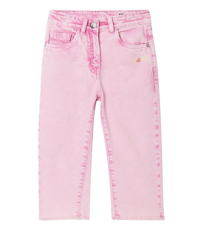 blue giraffe kids pink regular fit jeans