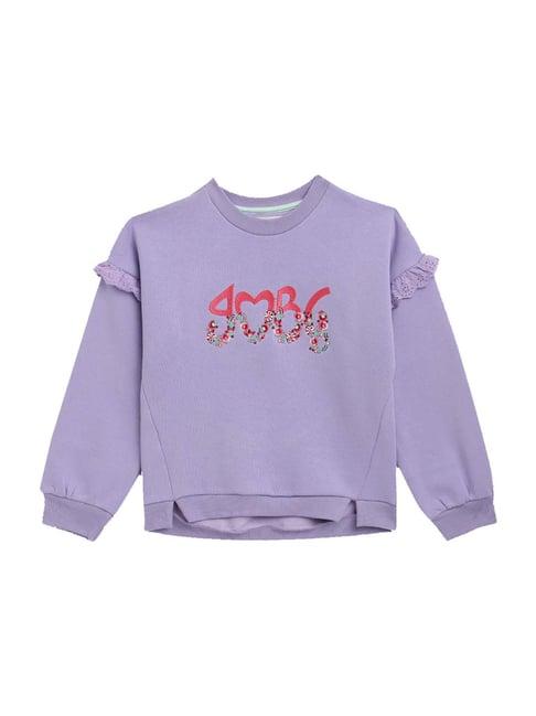 blue giraffe kids purple regular fit sweatshirt