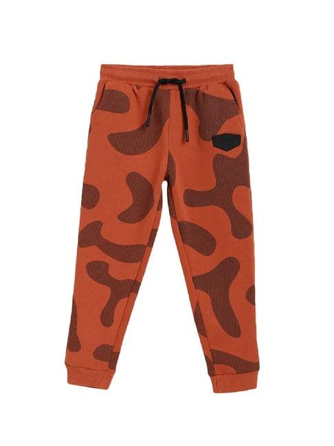 blue giraffe kids rust printed  joggers