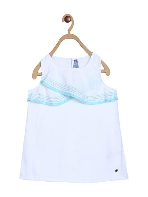 blue giraffe kids white cotton top