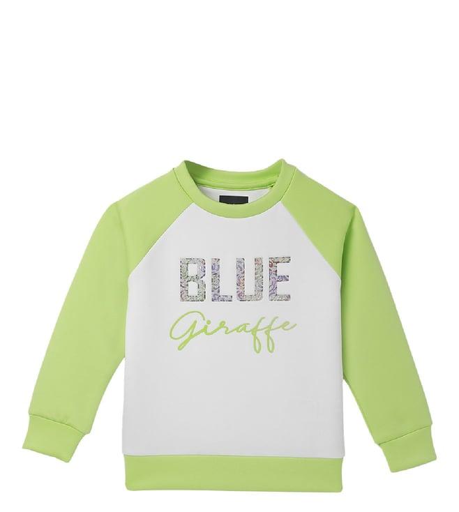 blue giraffe kids white logo regular fit sweatshirt