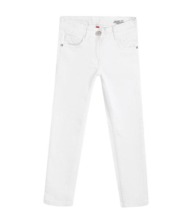 blue giraffe kids white regular fit jeans