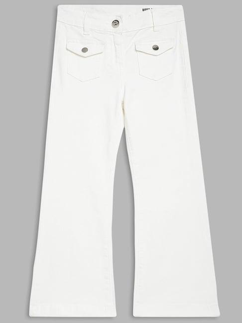 blue giraffe kids white regular fit jeans