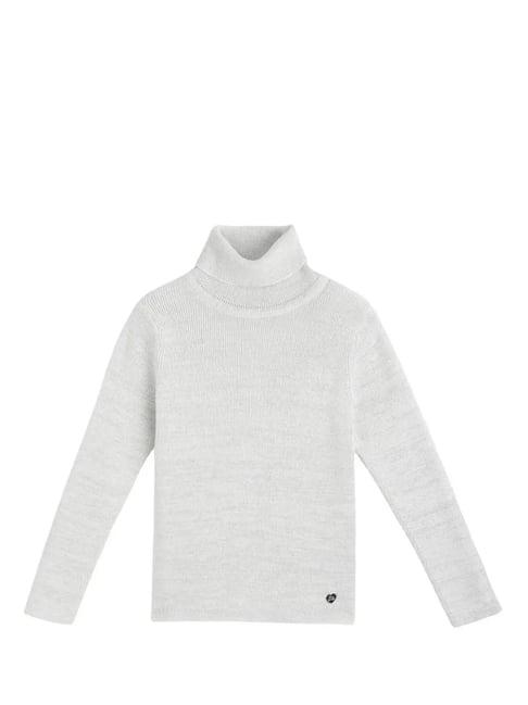 blue giraffe kids white solid full sleeves sweater