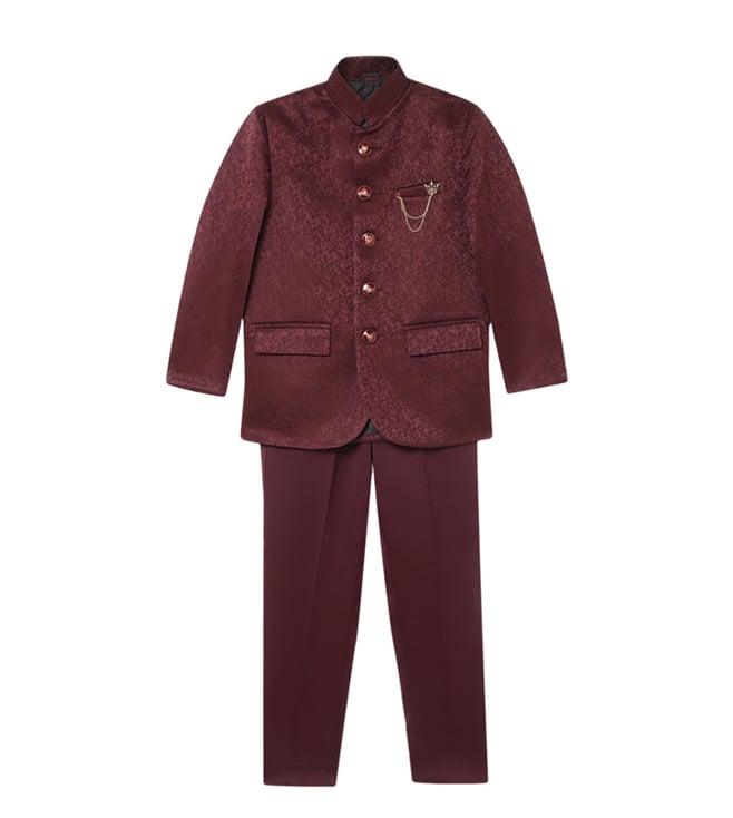 blue giraffe kids wine fashion regular fit blazer & trousers