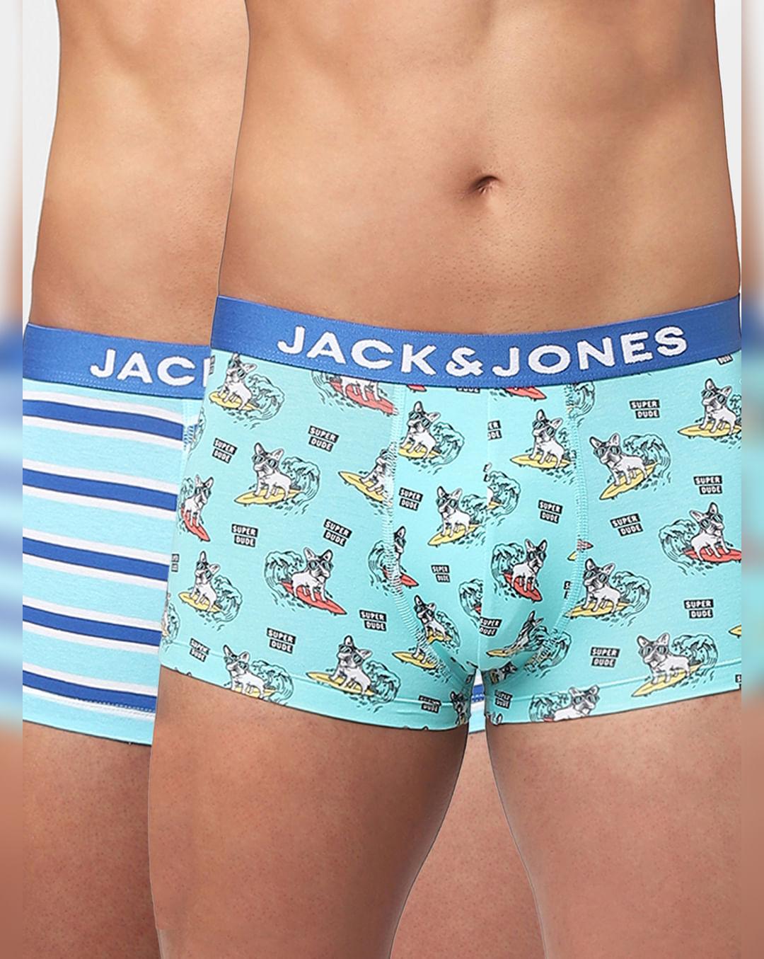 blue graphic & striped trunks - pack of 2