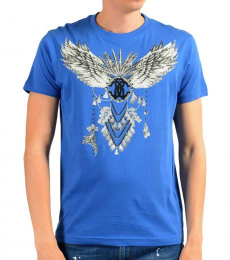 blue graphic print t-shirt