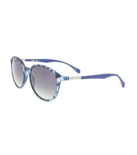 blue grey oval sunglasses