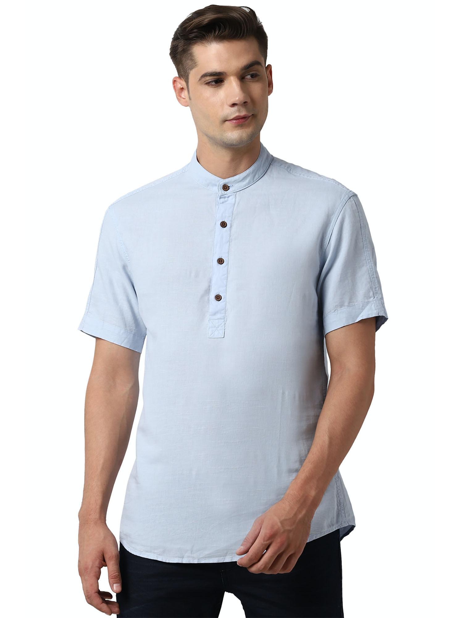 blue half sleeves casual shirt