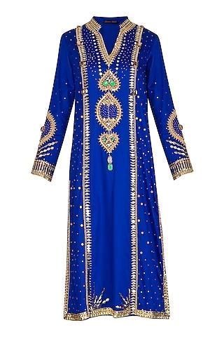 blue hand embroidered tunic