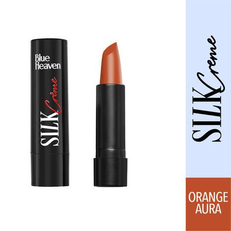 blue heaven silk walkfree creme lipstick orange aura s-06 (4 g)