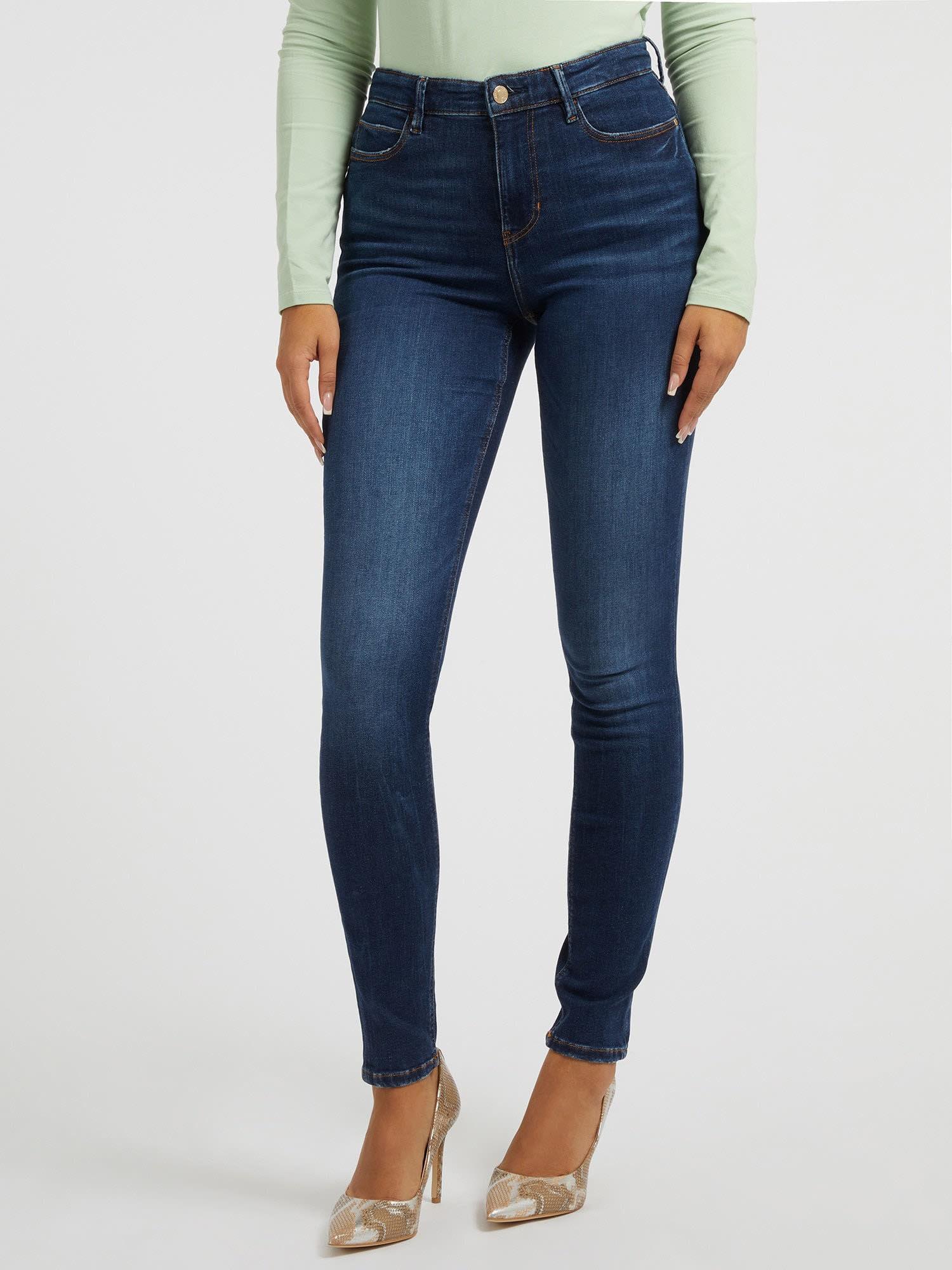 blue high rise skinny fit denim jeans