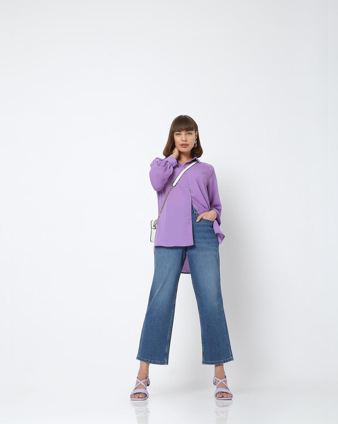 blue high rise zoey wide-leg jeans