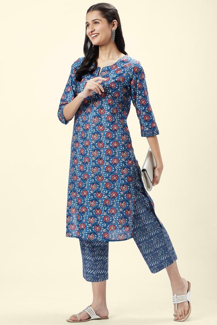 blue kurta & pants set