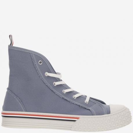 blue lace-up sneakers