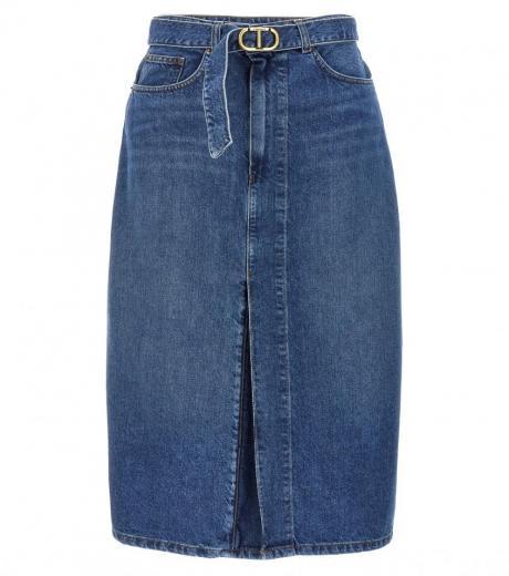 blue logo buckle skirt