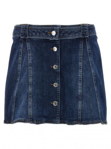 blue logo denim skirt