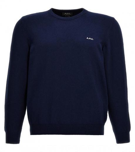blue logo embroidery sweater