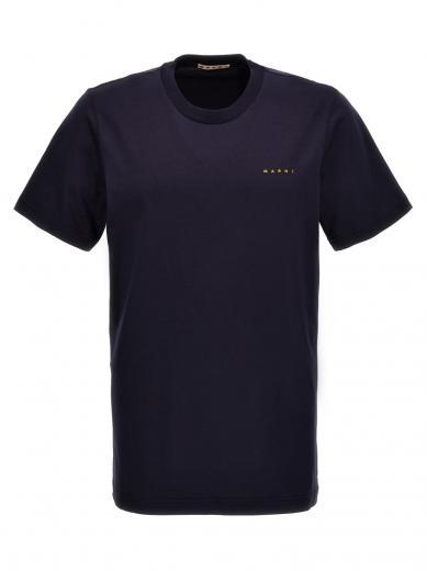 blue logo embroidery t-shirt