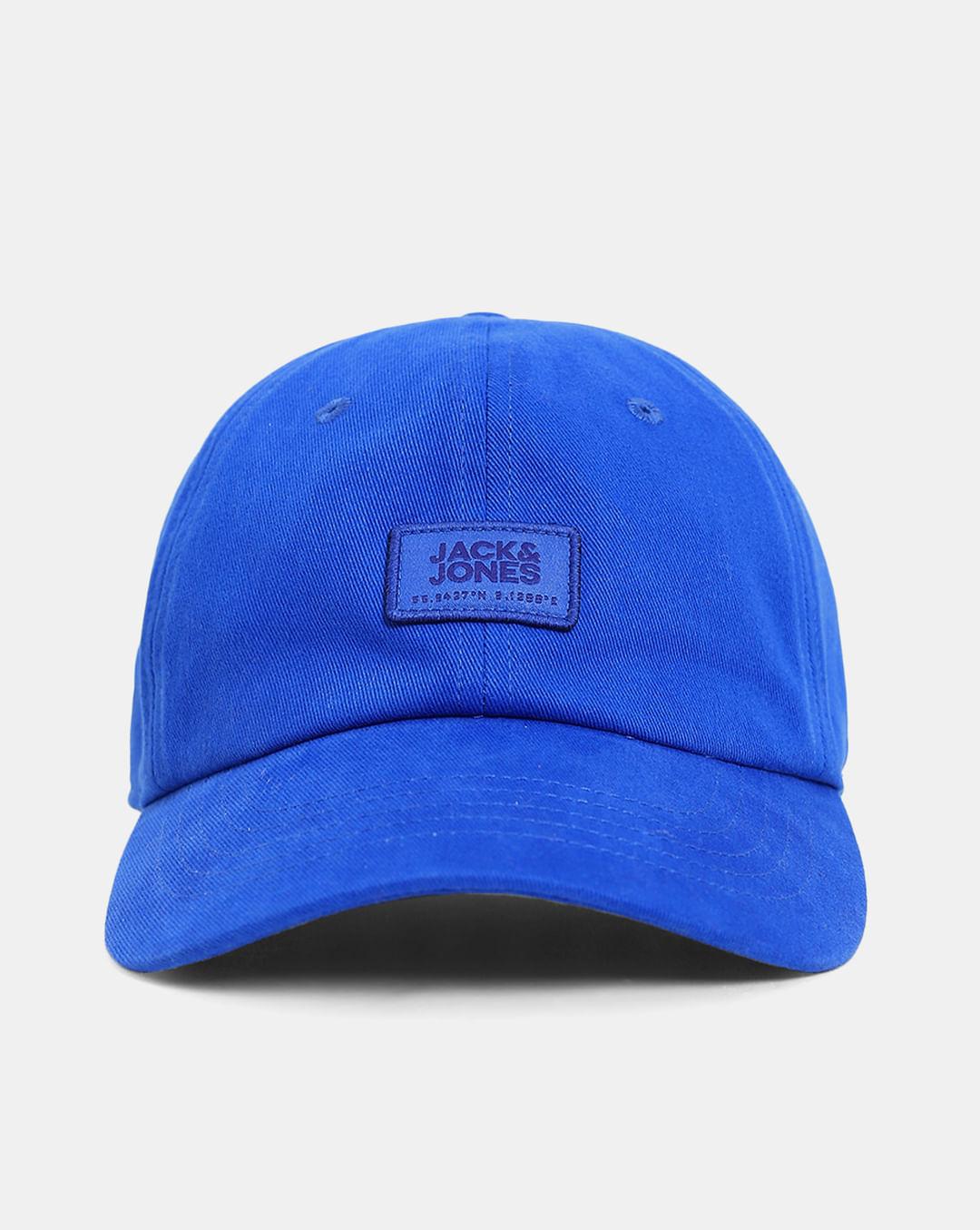 blue logo print baseball cap