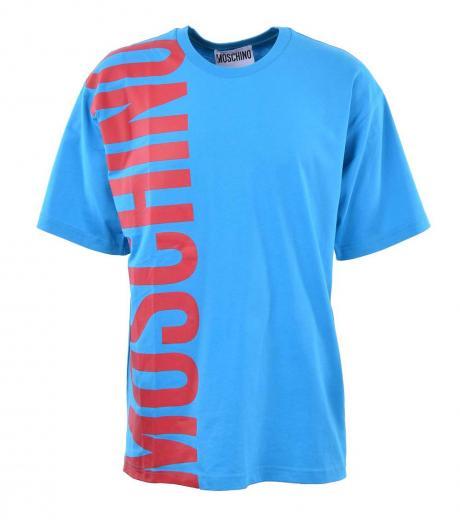 blue logo print oversize t-shirt