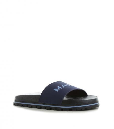 blue logo slip on slides