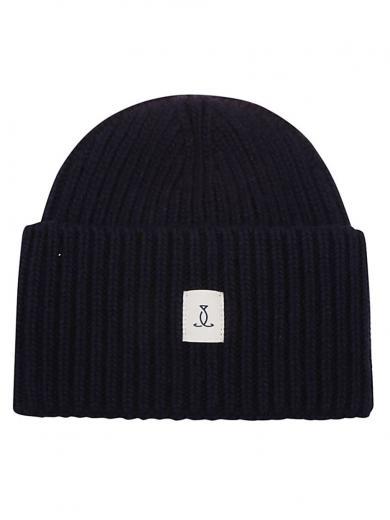 blue logo wool beanie