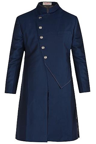 blue long achkan jacket