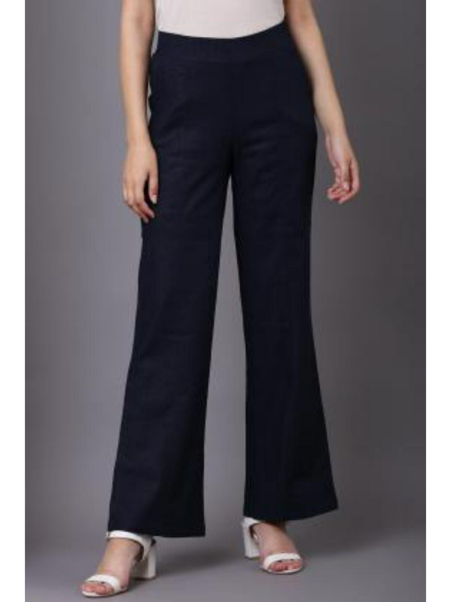 blue long plain pant