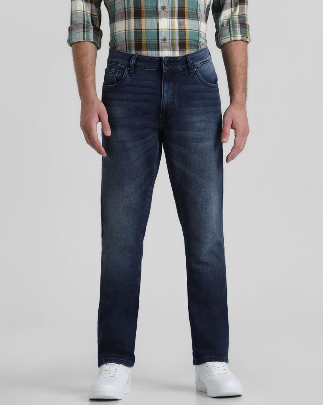 blue low rise washed glenn slim jeans