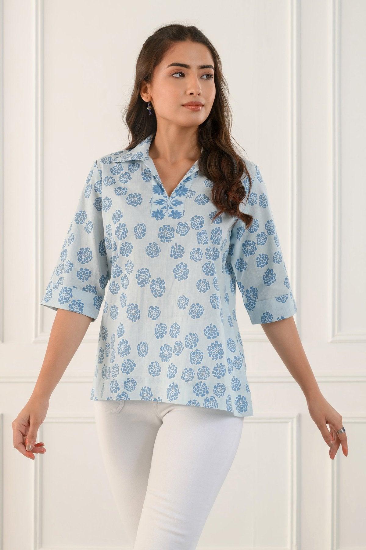 blue marigold shirt