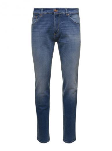 blue medium waist slim jeans