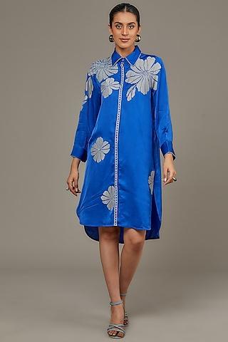 blue modal linen tunic
